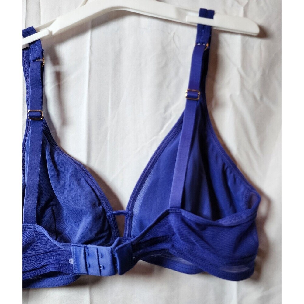 New Lively Women's Blue Wireless Semi Sheer Bra Adjustable Straps Size M - Picture 4 of 4